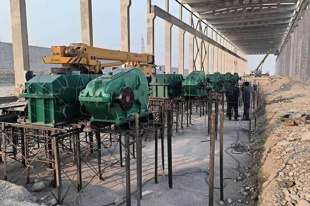 Continuous Rolling Mill Foundation Construction of 15000 ton per year steel rebar production line